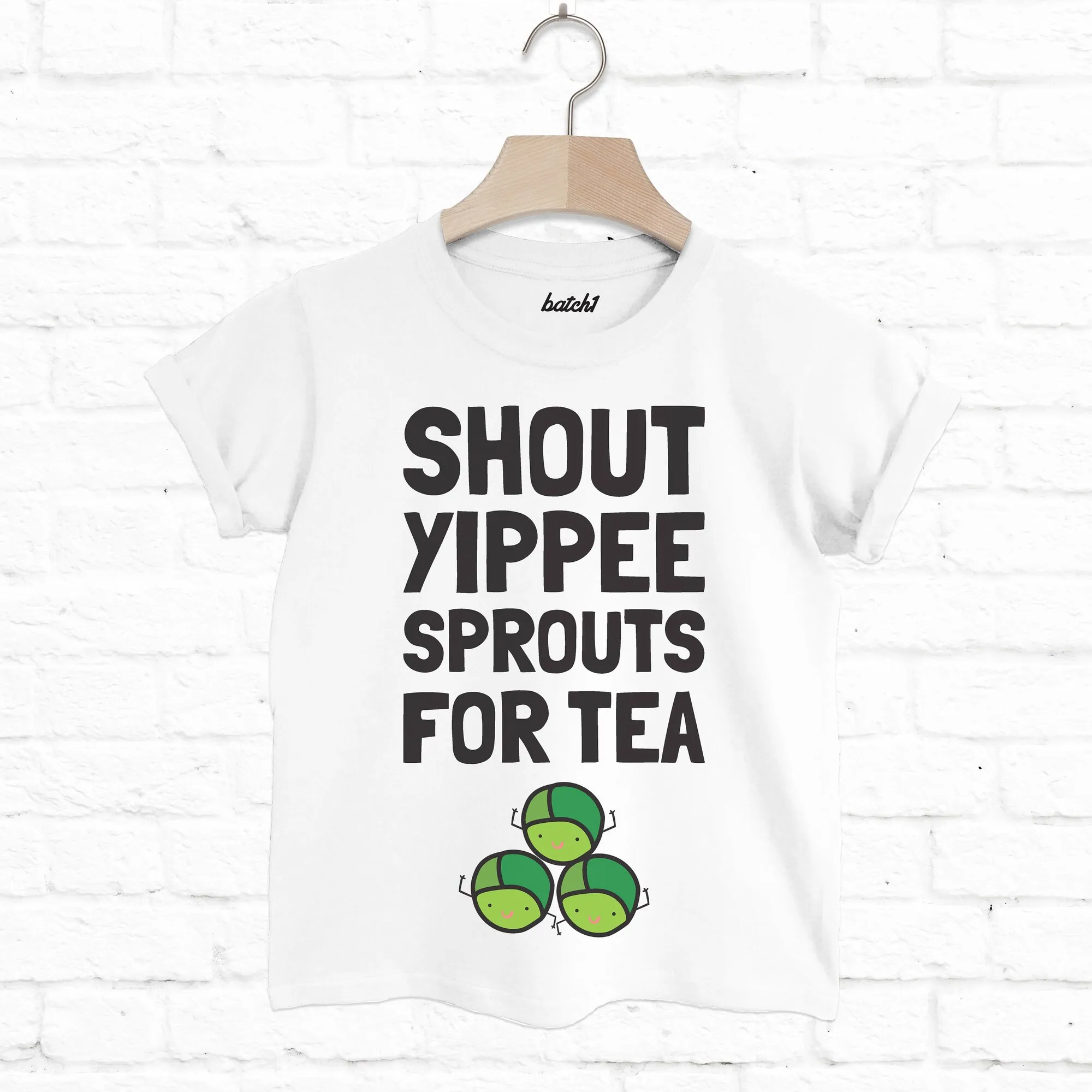 Shout Yippee Sprouts For Tea Kids Christmas T Shirt