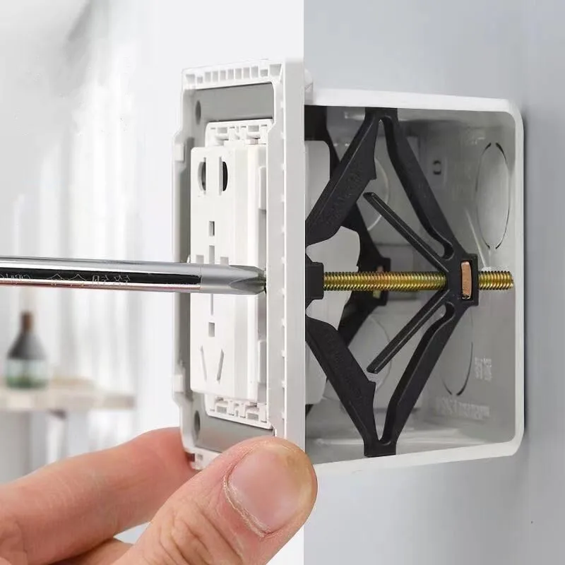 10 Chiếc 86Mm Cassette Hộp Sửa Chữa Vít Công Tắc Cũ Ổ Cắm Hộp Thay Thế Cố Định Treo Tường Hộp Sửa Chữa Hỗ Trợ Cần Thợ Điện phụ Kiện