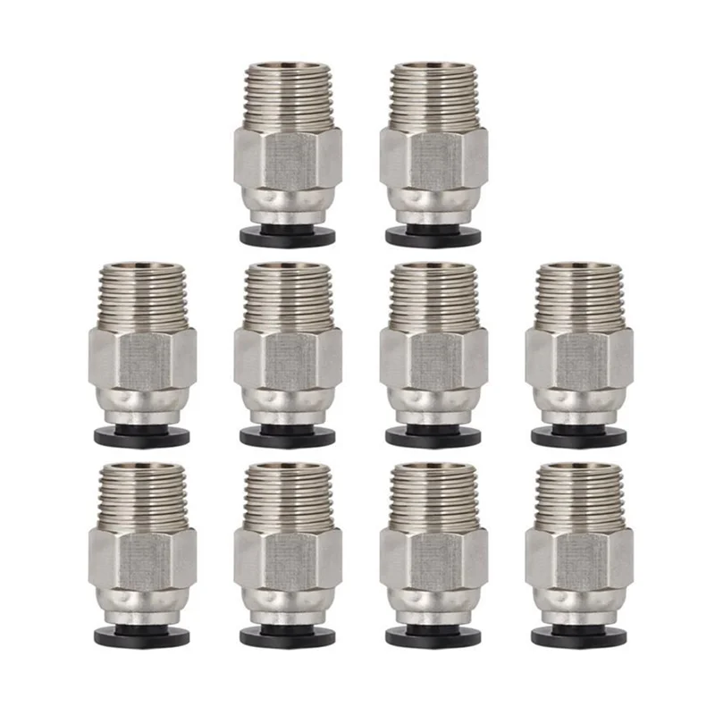 

For 3D Printer Compatible 10Pcs PC4-M10 Male Straight Pneumatic PTFE Tube Fitting Connector For Bowden Tube Fittings-ABIU
