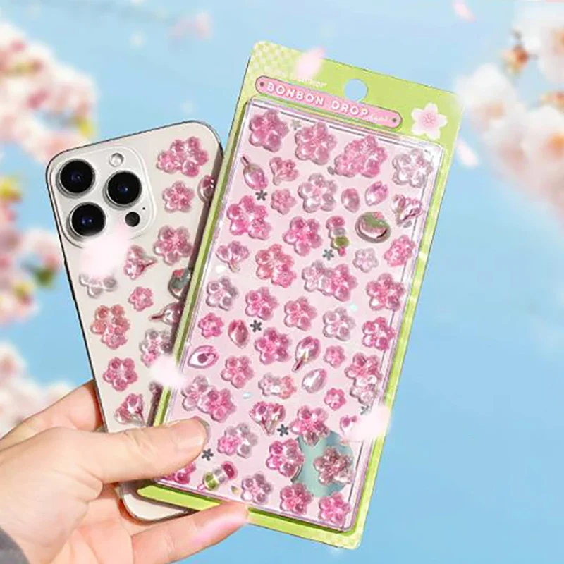 

Розовый вишневый цвет 3D рельефные наклейки DIY декор для дневника наклейки кавайные наклейки ручной учет декоративный материал наклейки