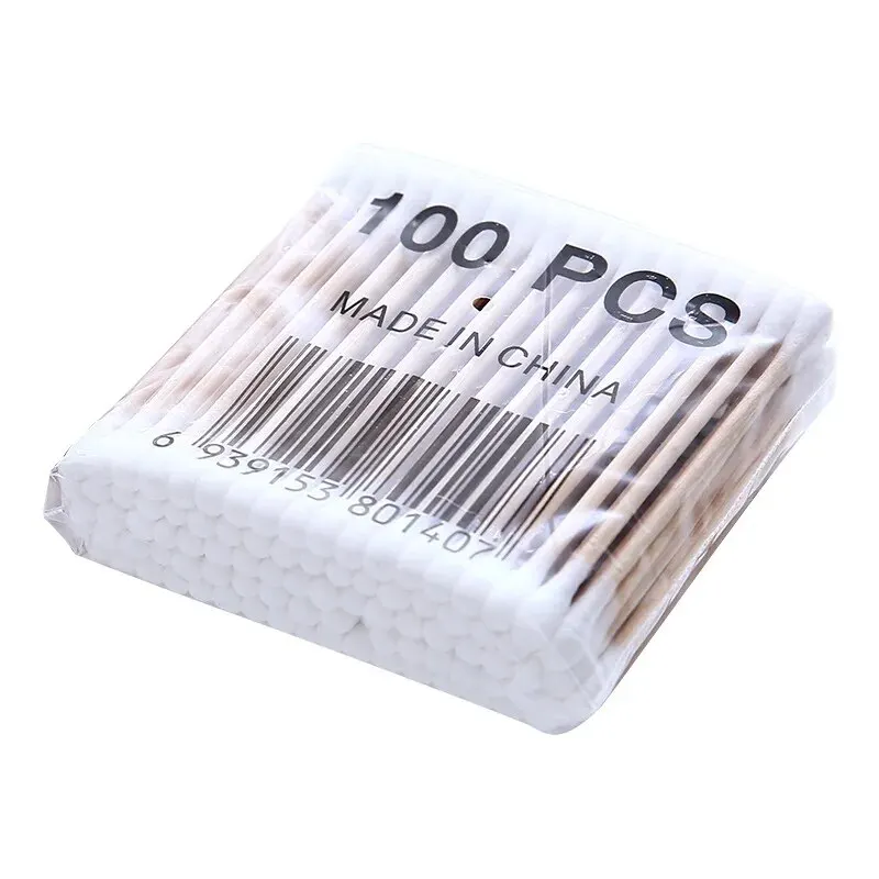 500Pcs Double Head Cotton Swab Makeup Cotton Buds Household Makeup Removal Ear Digging Hygiene Cleaning Disposable Cotton Swabs