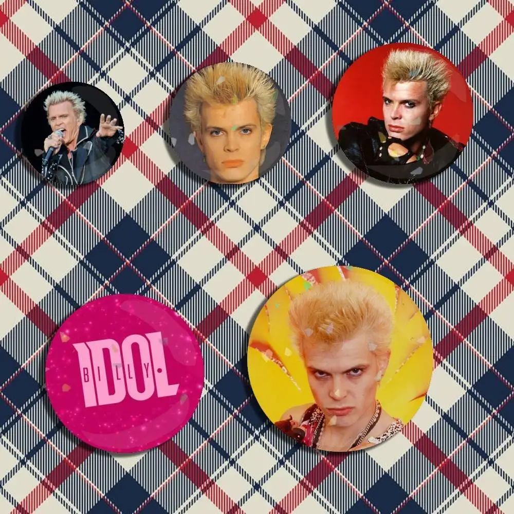 

Famous B-Billy Idol Badge Stage Brooches on Backpack Clothes Handmade Round Enamel Pins for Jewelry Gift Bag Accessory