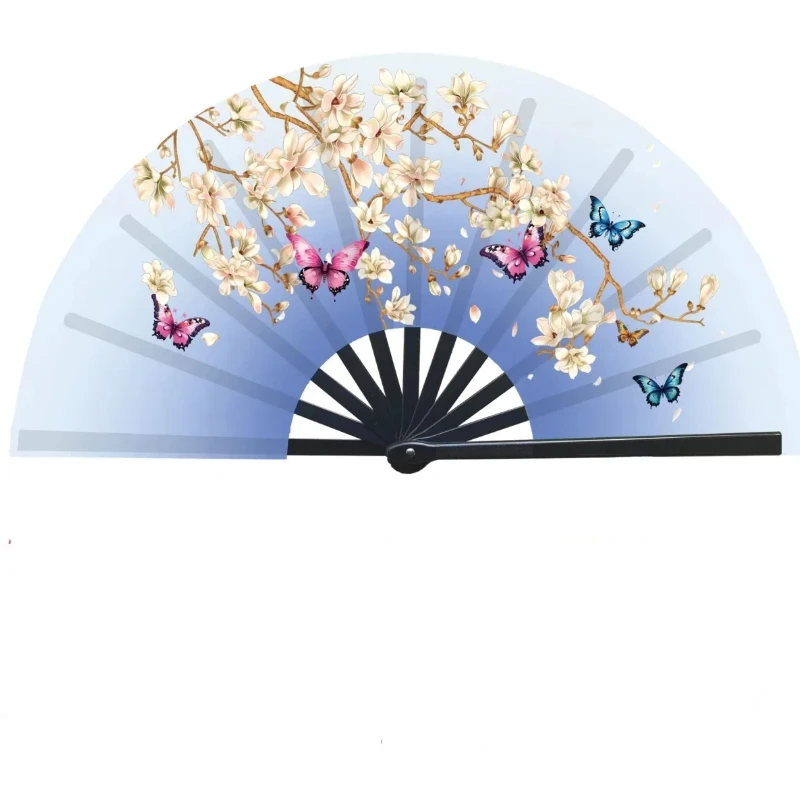 Chinese Style Tai Chi Kung Fu Fan Performance Dance Props Girl Hanfu Qipao Fans Photography Props Morning Exercise Sound Fans