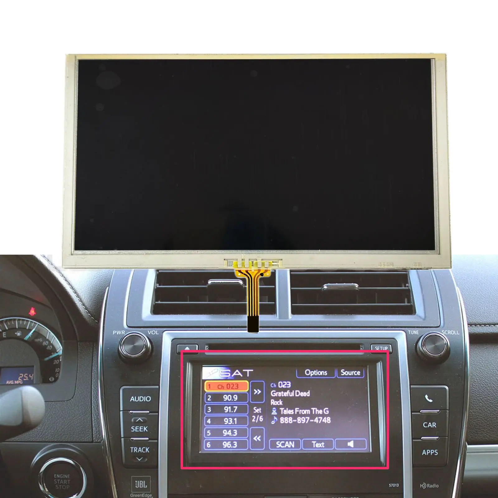 Display lcd com tela de toque LA061WQ1-TD05 para 2009-2013 toyota camry sienna avalon sequoia tundra 6.1 "monitor de rádio