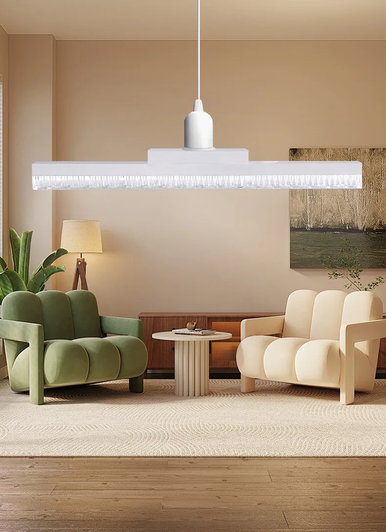 E27 LED Lamp Strip Tube Lighting Ac85-265V 18W/24W 6000K Bulb Adjustable Direction 360° Indoor Cold White Long Crystal Bulb