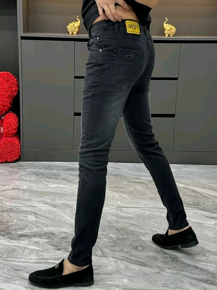 

High Elastici Men's Faionable Casual Jeans Premium Quali Comfortable Spring Summer Slim Fit Antimicrobial Lightweight