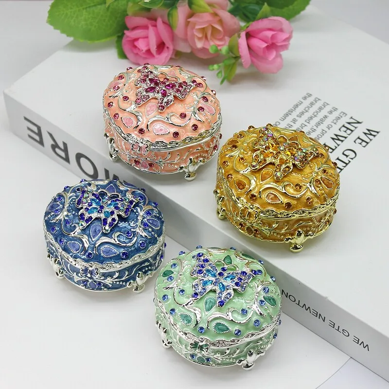 Butterfly Jewelry Storage Box Alloy Decorative Case Wedding Return Gift