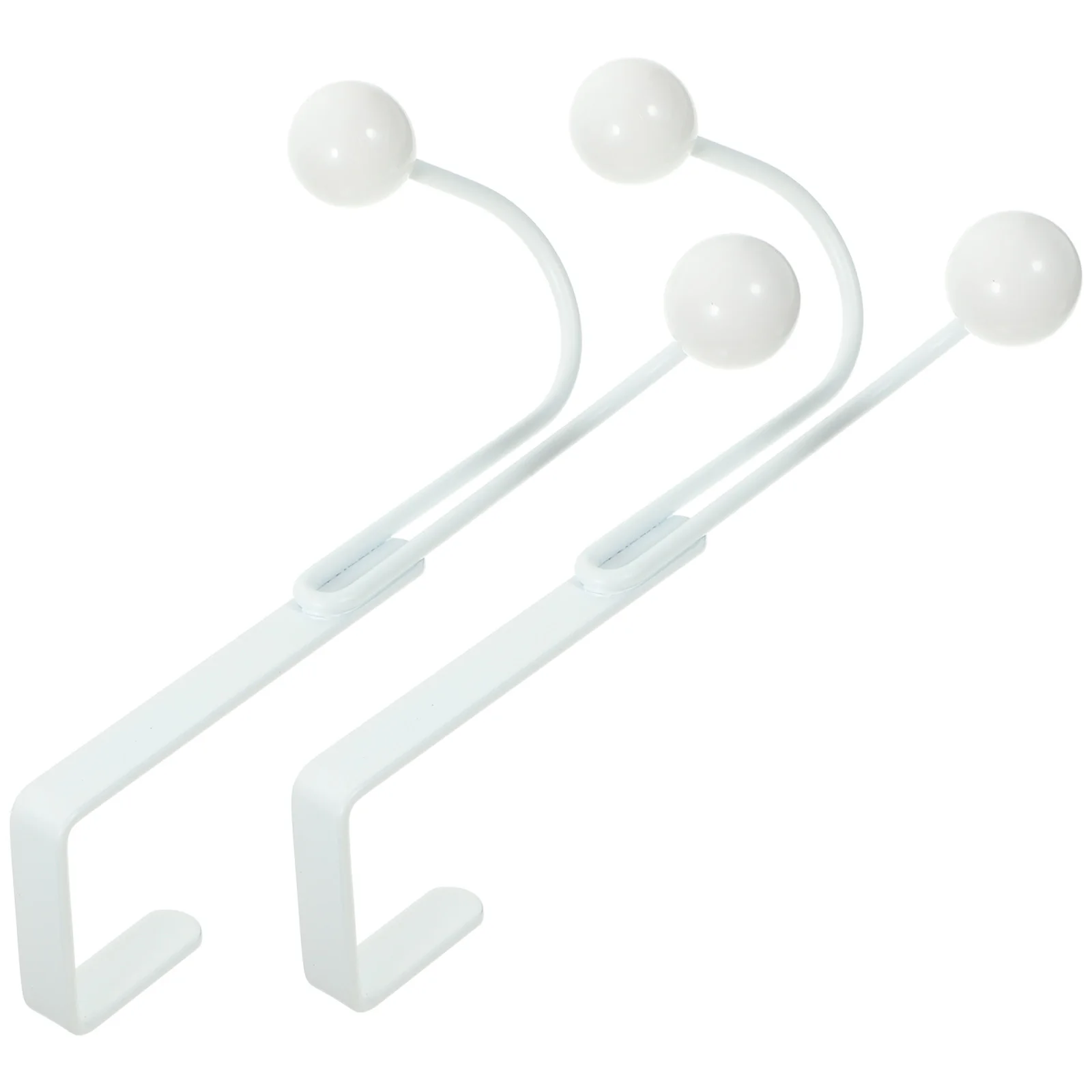 

2pcs Door Hooks Behind Door Hanger Punch Free Hooks for Coats Clothes Wall Mounted Rack Space Saver Bedroom Living Room