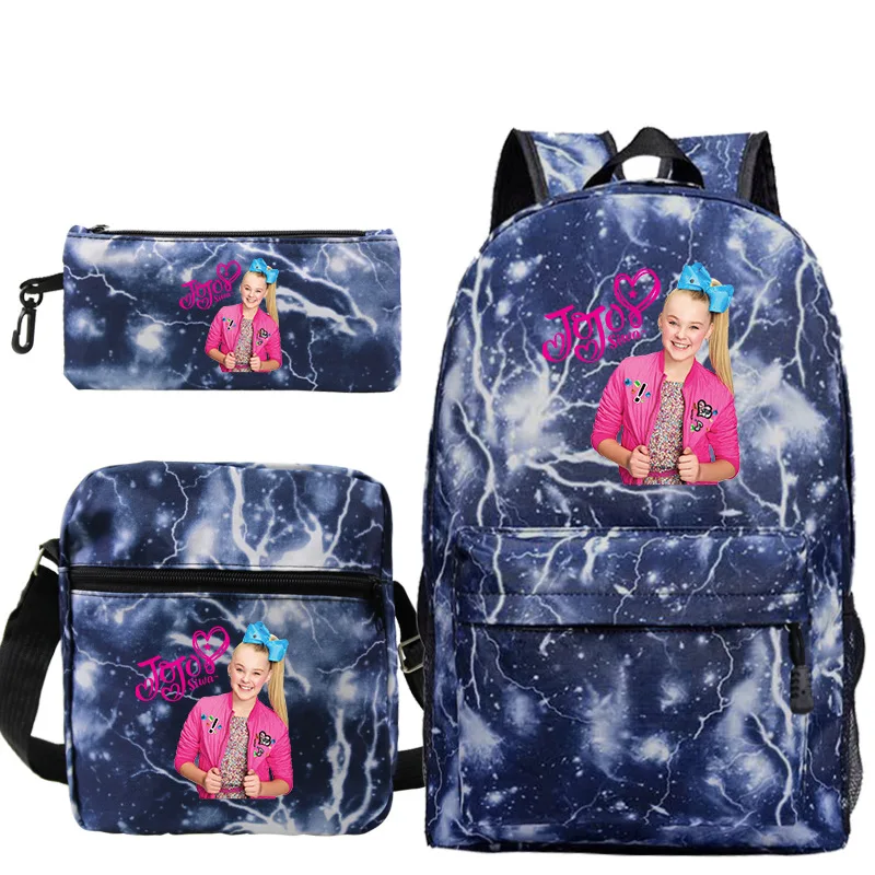 Mochila Jojo Siwa Backpack Girls Schoolbag Bookbags Women Bagpack Daily Rucksack Kawaii Knapsack Teenage Boys 3 Pcs Set Book Bag