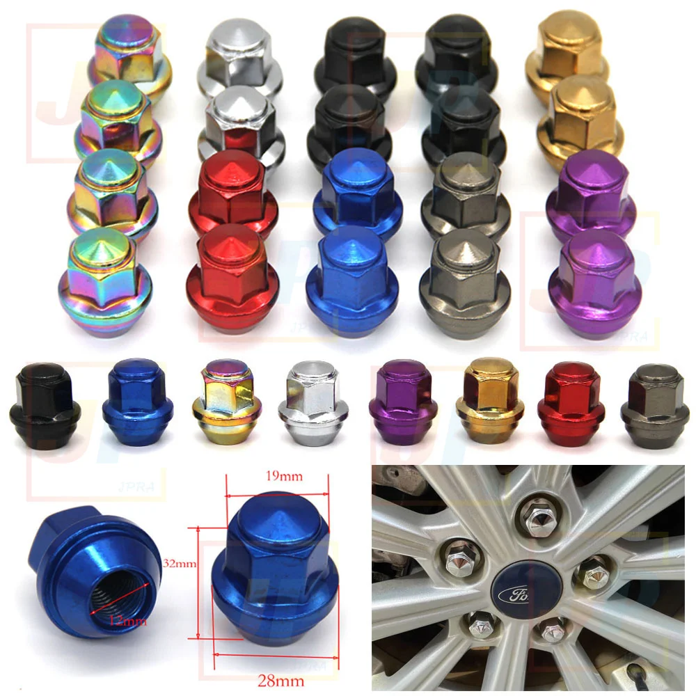 1 Piece M12x1.5 Car Wheel Bolts Lug Nuts Tire Hub Parts Hex 19mm Wheel Rim Acorn Lug Nut For Ford B-Max C-Max Fiesta Focus Kuga