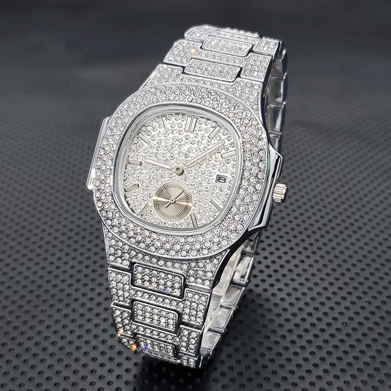 Classic Original Diamond Watches Men Streetwear Fashion Iced Out Hip Hop Style Watch Luxury Zircon Bling Shiny Jewelry Relojes