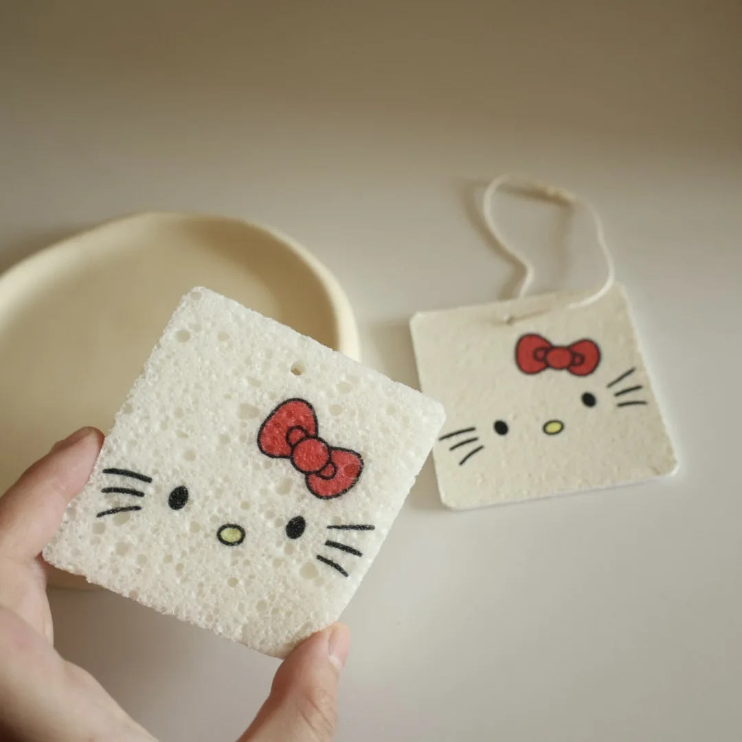 

Sanrio Hello Kitty Dishwashing Sponge Kitchen Cleaning Brush Sponges Clean Cloth Cartoon Anime Pan Pot Dish Wash Tools Reusable