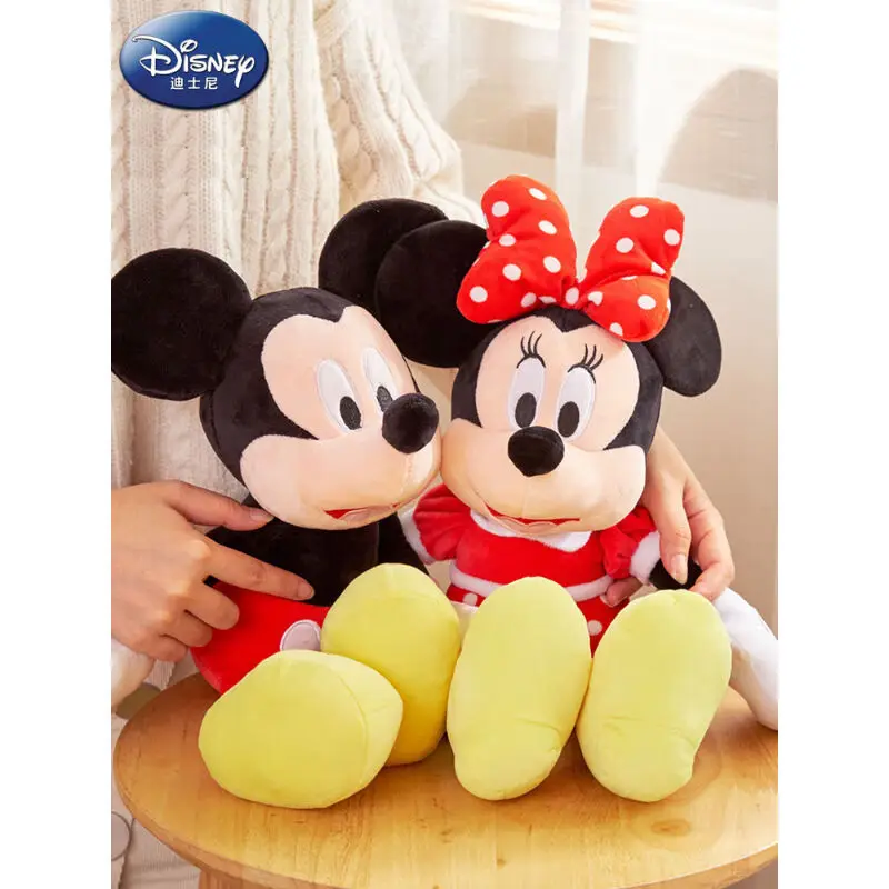 

Disney Kawaii 40 см плюшевая кукла Микки классическая красная Минни милая мягкая игрушка в виде животного подарок для девочек мягкое мультяшное украшение