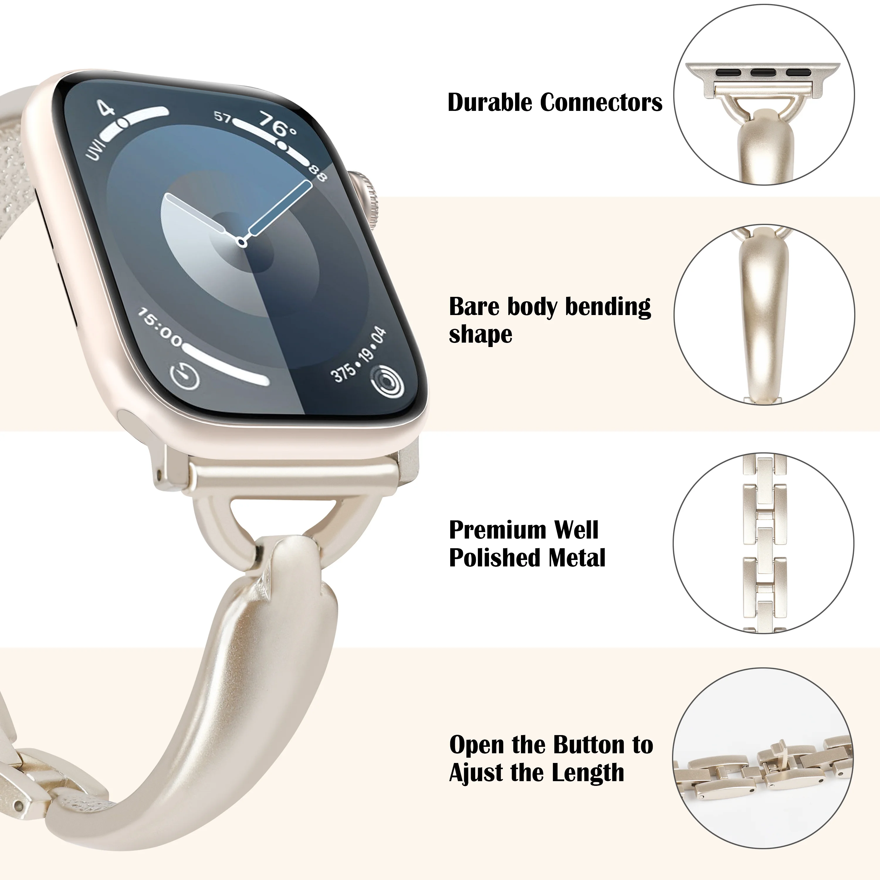 حزام الفولاذ المقاوم للصدأ لساعة أبل ، سوار الموضة لسلسلة iWatch الترا 9 8 7 SE 6 5 ، 44 مللي متر ، 41 مللي متر ، 45 مللي متر ، 40 مللي متر ، 42 مللي متر ، 49 مللي متر