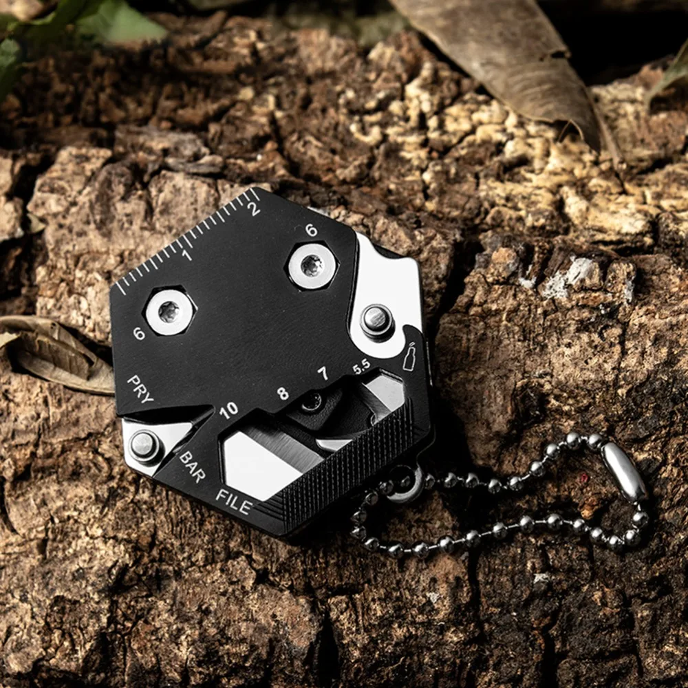 

Stainless Steel Multitool Card Key Chain Portable Design Folding Micro Screw Driver Set Multipurpose Tool Camping Activities