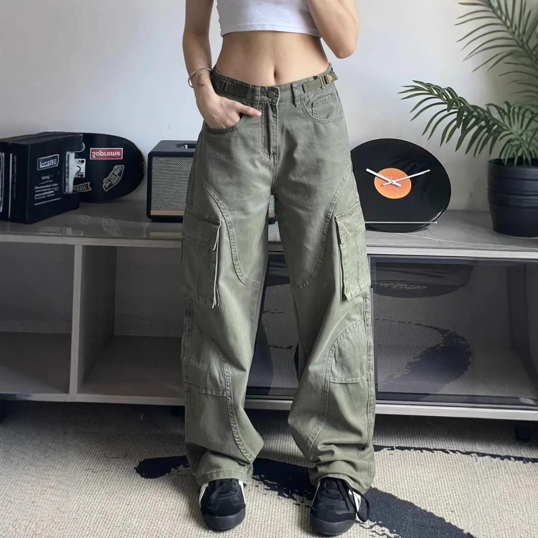 Retro Tooling Washed Jeans Children's Autumn Niche Design Sense Loose Versatile Straight Trousers