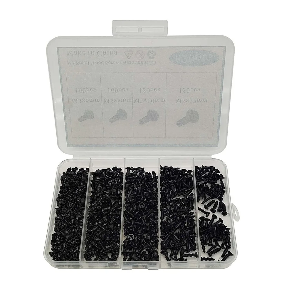 620pcs Self-tapping Screws Boxed Carbon Steel Countersunk For Phillips Head Self-tapping Screws Screw Assembly For DIY Crafts