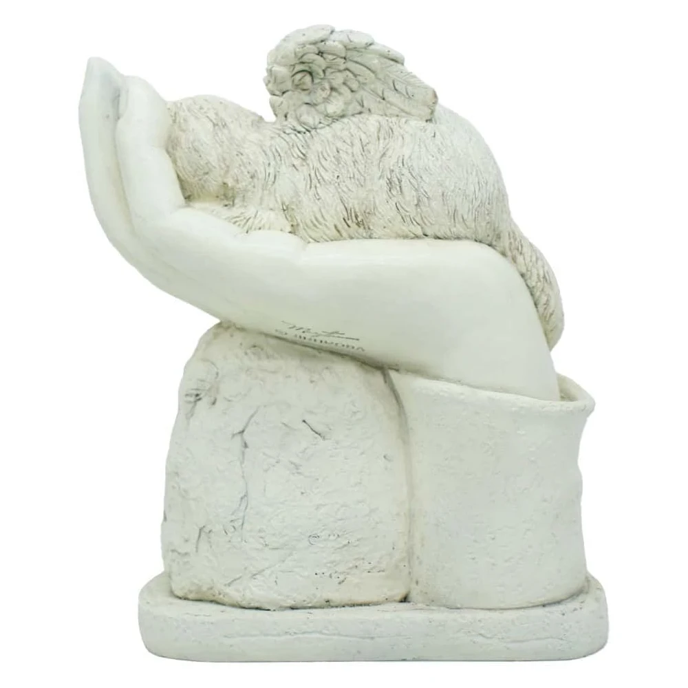 Marqueurs de pierre commémoratifs personnalisés pour animaux de compagnie, statue d'ange endormi, pierre commémorative de jardin, cadeau de sympathie perdu, chat blanc