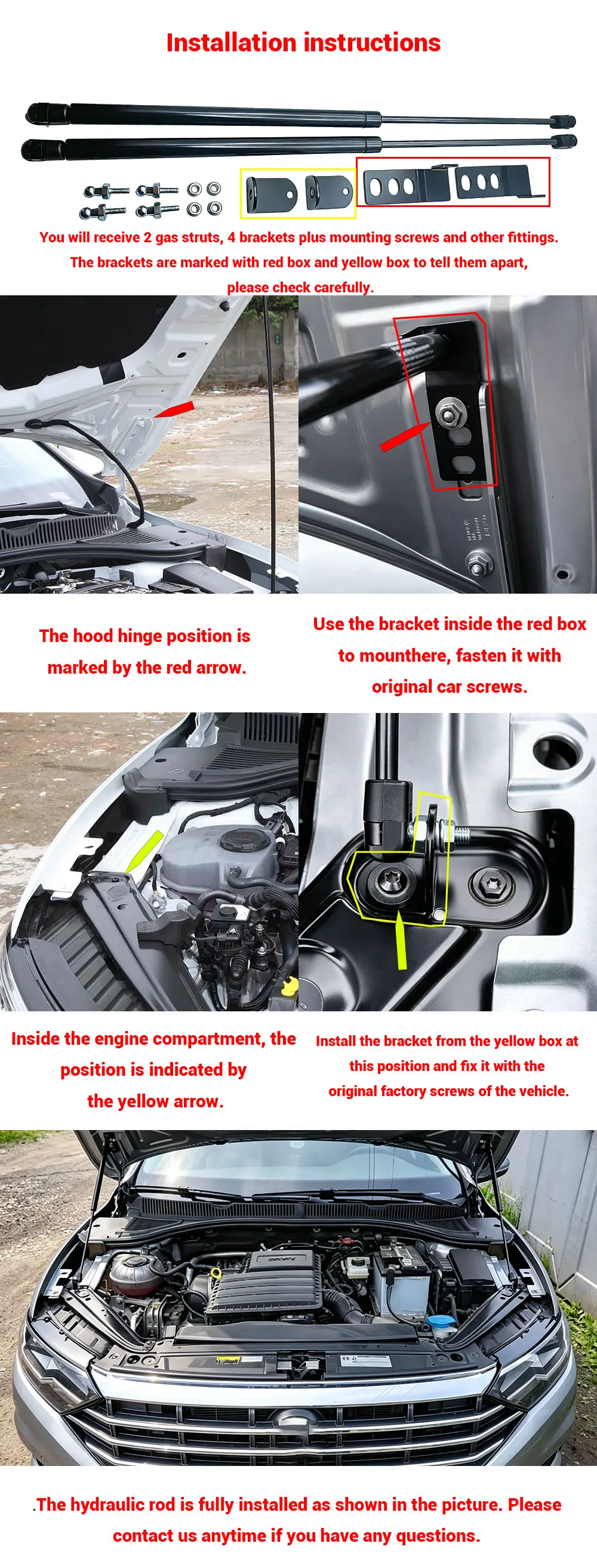 Für VW Jetta mk7 A7 2019-2023 Front Hood Motor Abdeckung Unterstützung Hydraulische Stange Strut Frühling Shock Bars halterung