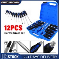 12Pcs Precision Screwdriver Set Steel Magnetic Screwdriver Bits Phillips Slotted Screw Driver Electrician Repair Hand Tools Kits