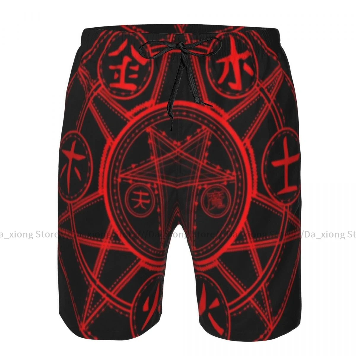 Men's Beach Short Swim Shorts Demon Pentagram Surfing Sport Board Shorts Swimwear