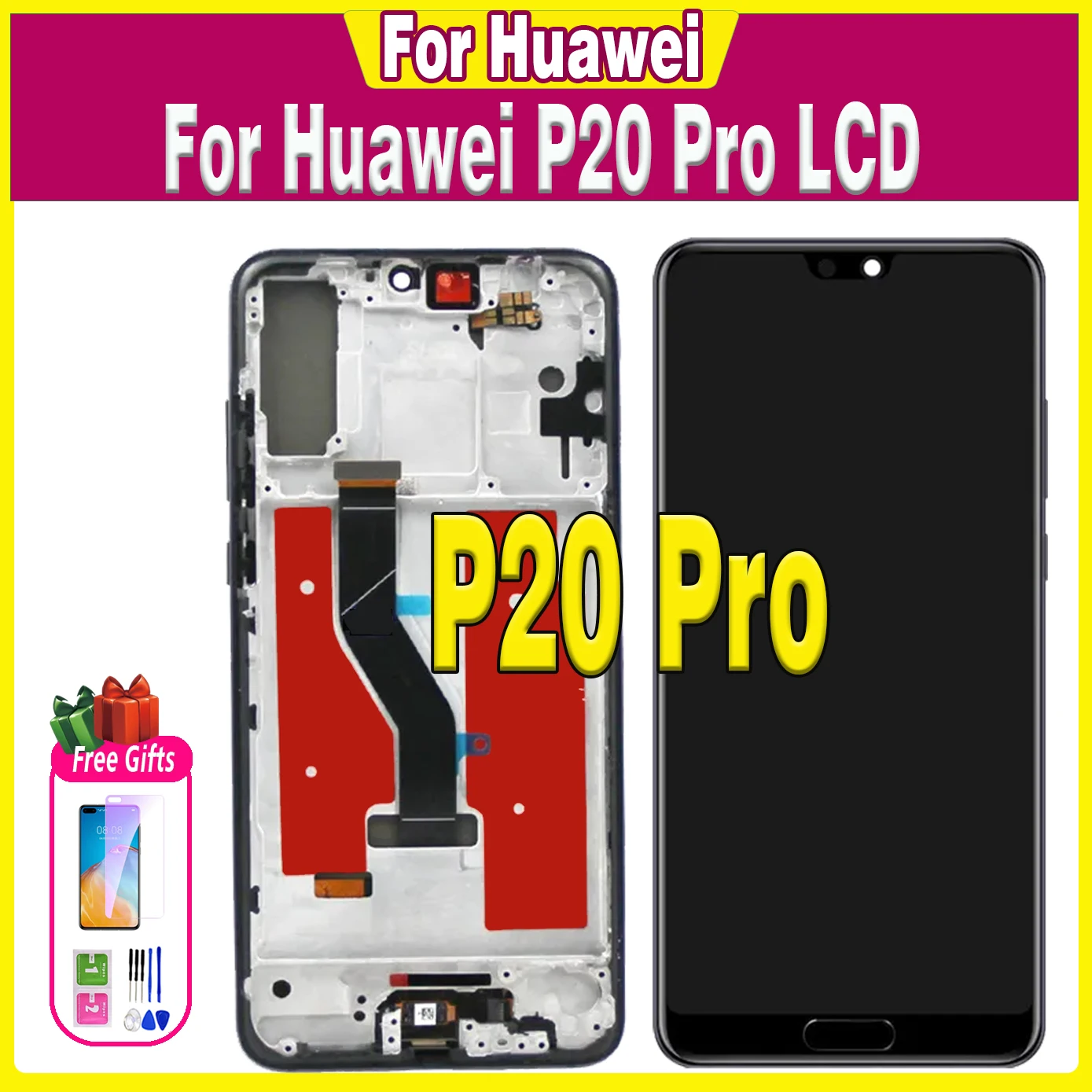 

6.1"AMOLED For Huawei P20 Pro LCD Touch Display Screen Digitizer For P20Pro CLT-L09 CLT-L29 Assembly with Fingerprint Repair