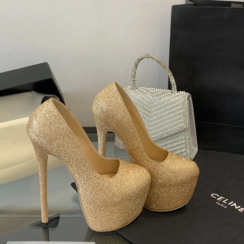 

Luxury Women High Heels Pumps Fashion Flock Womens Sandals Platform Wedding Pumps Casual Thin Heels Womens Shoes Heels