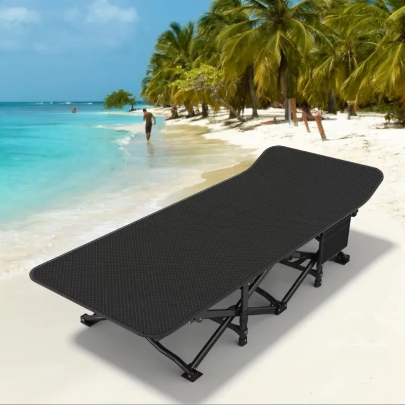 

Outdoor Portable Foldable Lightweight X-Frame Steel Metal Oxford Solid Camping Bed