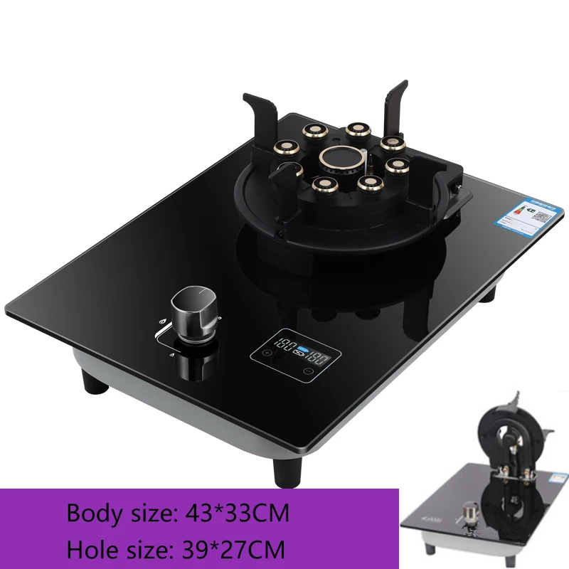 Fornello a gas pieghevole - Design ribaltabile a bruciatore singolo con timer, piano cottura a gas GPL/naturale incorporato per cucina domestica