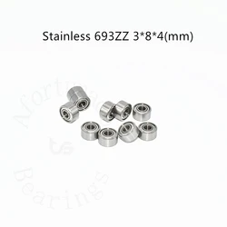 S693ZZ Stainless steel bearing 10 Pieces 3*8*4(mm) antirust metal sealed High speed Mechanical equipment parts