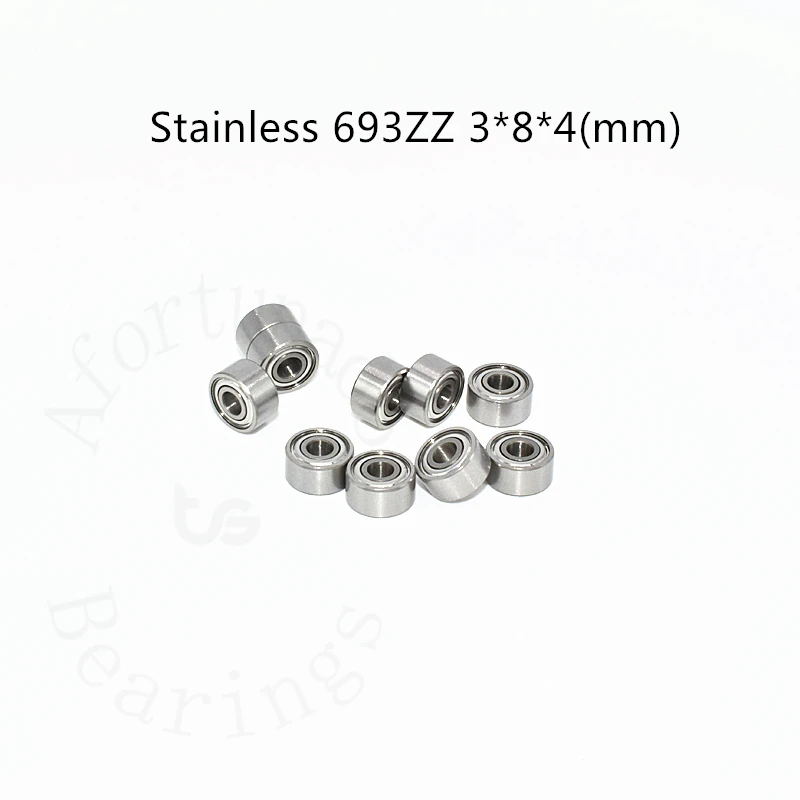 S693ZZ Łożysko ze stali nierdzewnej 10 sztuk 3 * 8 * 4 (mm) uszczelnione metalem antykorozyjne Szybkie części sprzętu mechanicznego