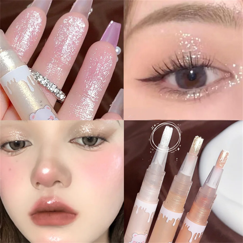 3 Color Galaxy Shine Highlighter Broken Diamond Brightening Waterproof Long-lasting Eye Makeup Polarizing Shiny Liquid Eyeliner