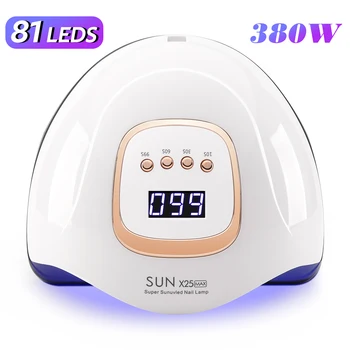 מנורת ייבוש ציפורניים UV בהספק 380W עם 81 לדים ומסך LCD, מהירה לייבוש, מתאימה לטיפוח כל ציפורניים וג'ל, כלי אמנות לציפורניים