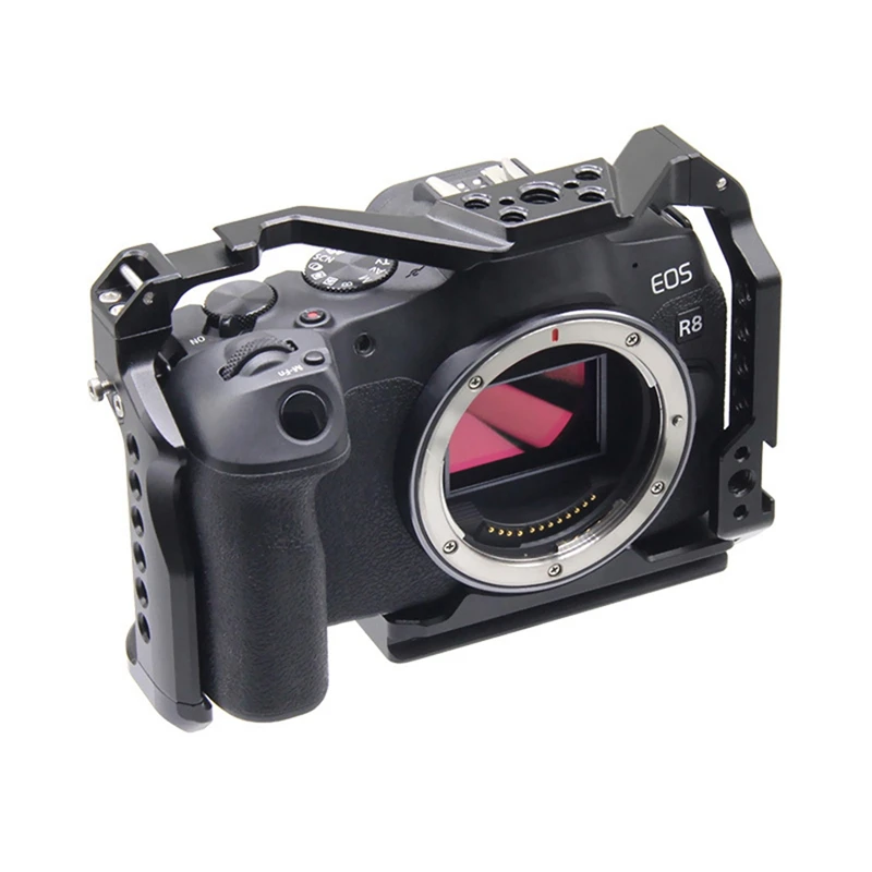 إطار واقي لكاميرا DSLR ، جهاز حفر القفص ، حامل الحذاء البارد ، كاميرا Canon EOS R8 ، جبل ARRI ، 3 "، 8" ، 1 "، 4" فتحة ، حافظة سكنية علوية