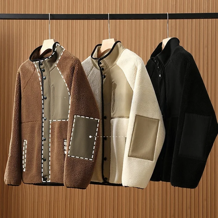  Fur Leather Integrated Warm Velvet Thickened Autumn Winter Men Women Jacket Stand Collar Fashion Urban Style Coat