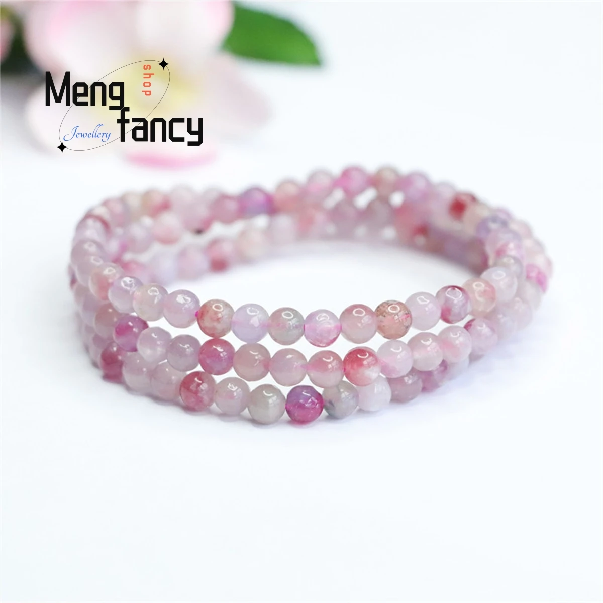 

Natural Red Tourmaline Crystal Multi Loop Bracelet Simple Elegant Personalized Fashion Versatile Exquisite Women Couple Jewelry