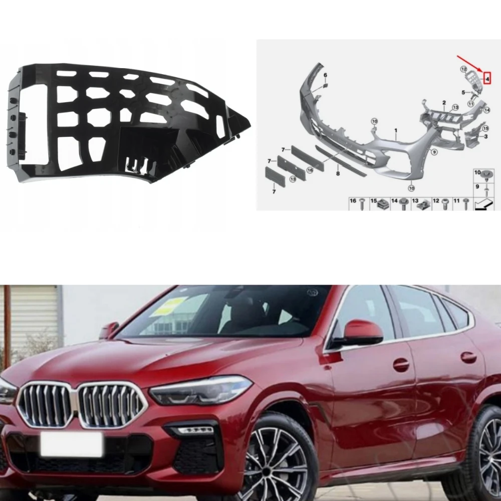 

FRONT UPPER BUMPER TOP GUIDE 51117478843 51117478844 For BMW G06 X6 M Sport M50i 2020-2023