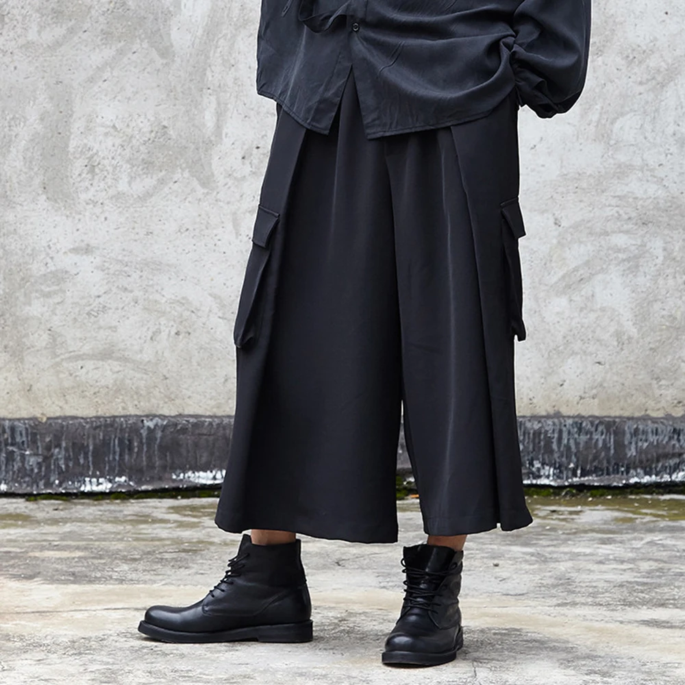 XS-5XL Winter Men's Solid-Color Straight-Leg Trousers American Vintage Fashion Trend High Street Casual Loose Men's Bottoms