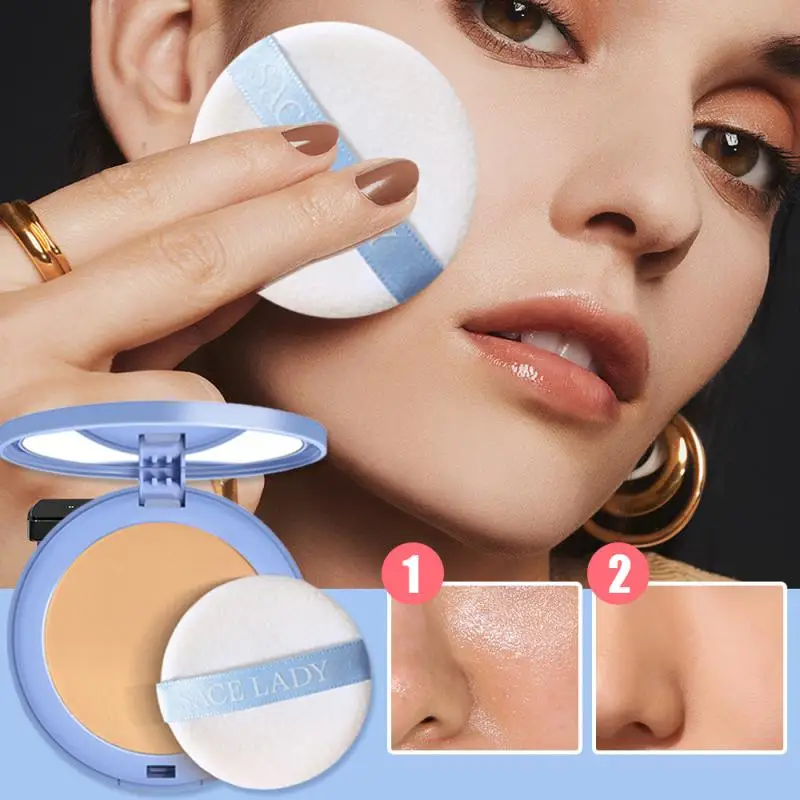 Full Coverage Pressed Make Up Face Powder Natural Lasting Makeup Powder Soft Mist Face Makeup Cosmetic Setting Compact Powder