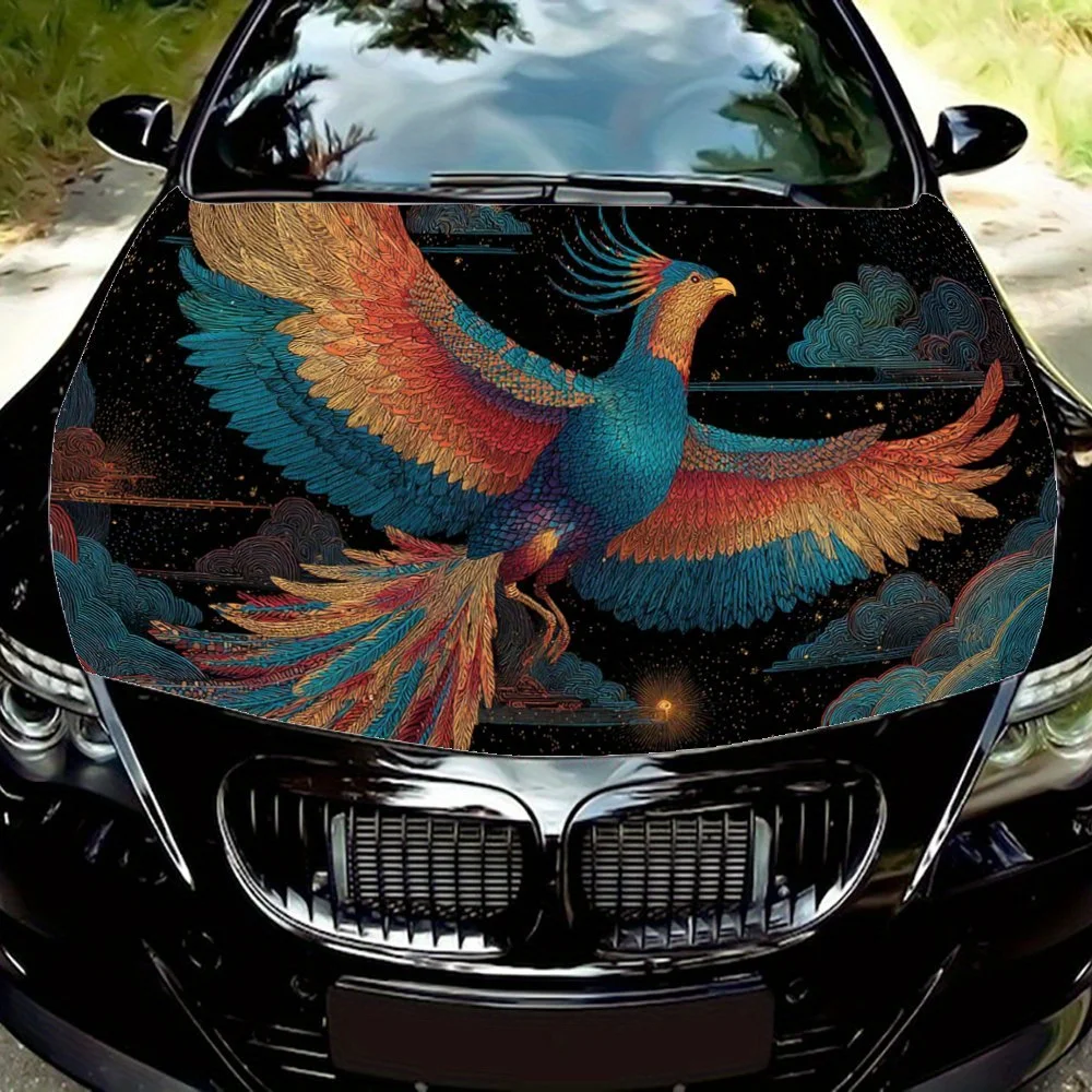 

Феникс в галактике, наклейка на капот автомобиля, самоклеящаяся водонепроницаемая наклейка на капот автомобиля из ПВХ, украшение автомобиля, устойчивая к царапинам наклейка, защита