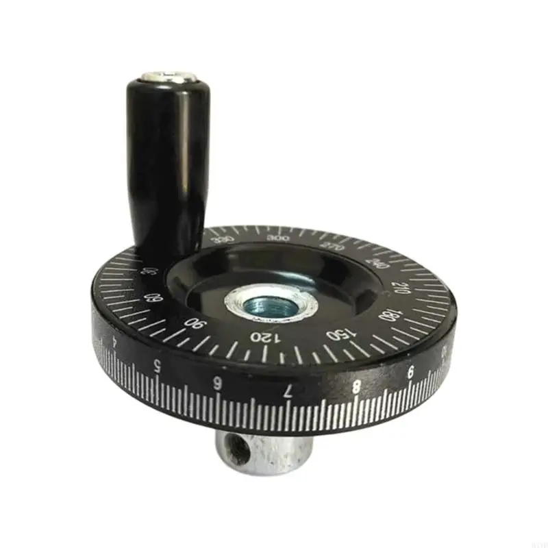 Industrial Handwheel with Indexed Scale, 80mm Bakelite Wheel, 10mm Bore and Side Grip Handle for Drill Press Machine M4YD