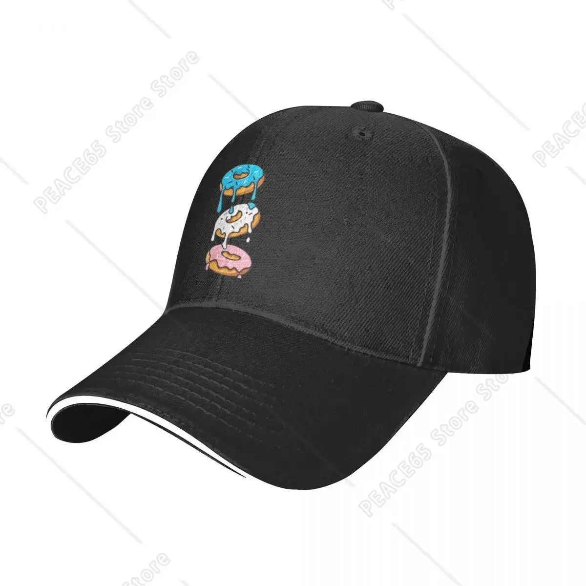 Pride Flag Donuts Baseball Cap Derby Hat Sun Protaction Caps Unisex Casual Golf Hats One Size For Outdoor Hiking