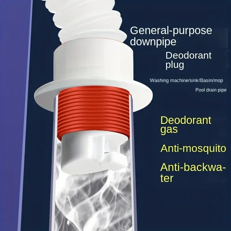 Washbasin Sewer Floor Drain Plug Anti-backflow Sealing Plug Bathroom Accessories Drain Filter Anti Odor Universal Sewer Pipe