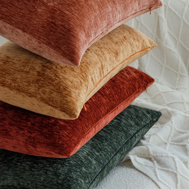 30x50 Solid Chenille Decorative Pillow Cover Skin-Friendly Soft Pillowcase for Bedroom Living Room, Sofa Modern Simple Style