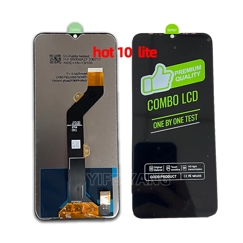 Original LCD Display Touch Screen Digitizer Assembly, Infinix Hot 9 Play 10 Lite 10I 11 Spark 6 8 Go, 100% Tested, 2PCs