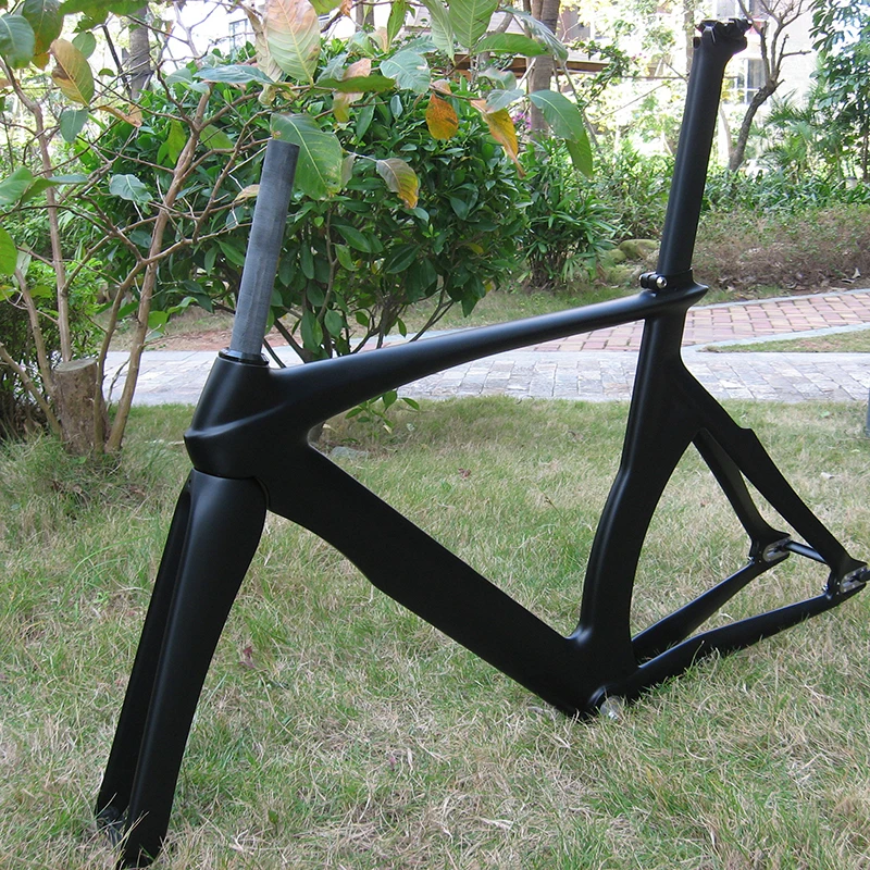 700c Black Carbon Track Bike Frame Fixie Bicycle Single Speed Frameset Fixed Gear