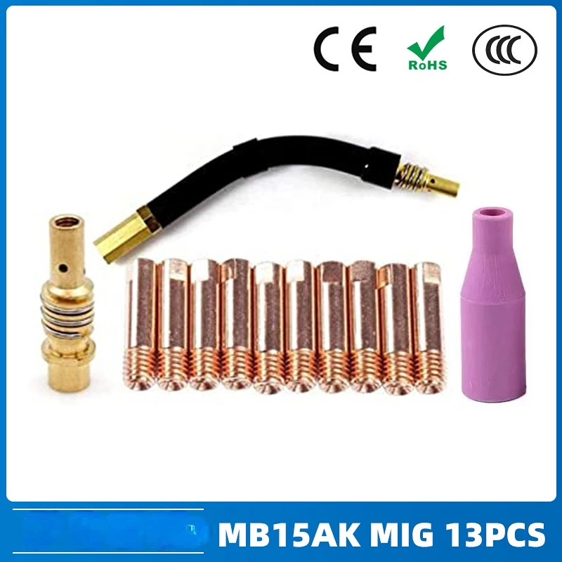 

13pcs MB15AK Protection Nozzle Mig Two Protection Welding Gun Accessories MB15 Conductive Nozzle Conductive Nozzle Protection No