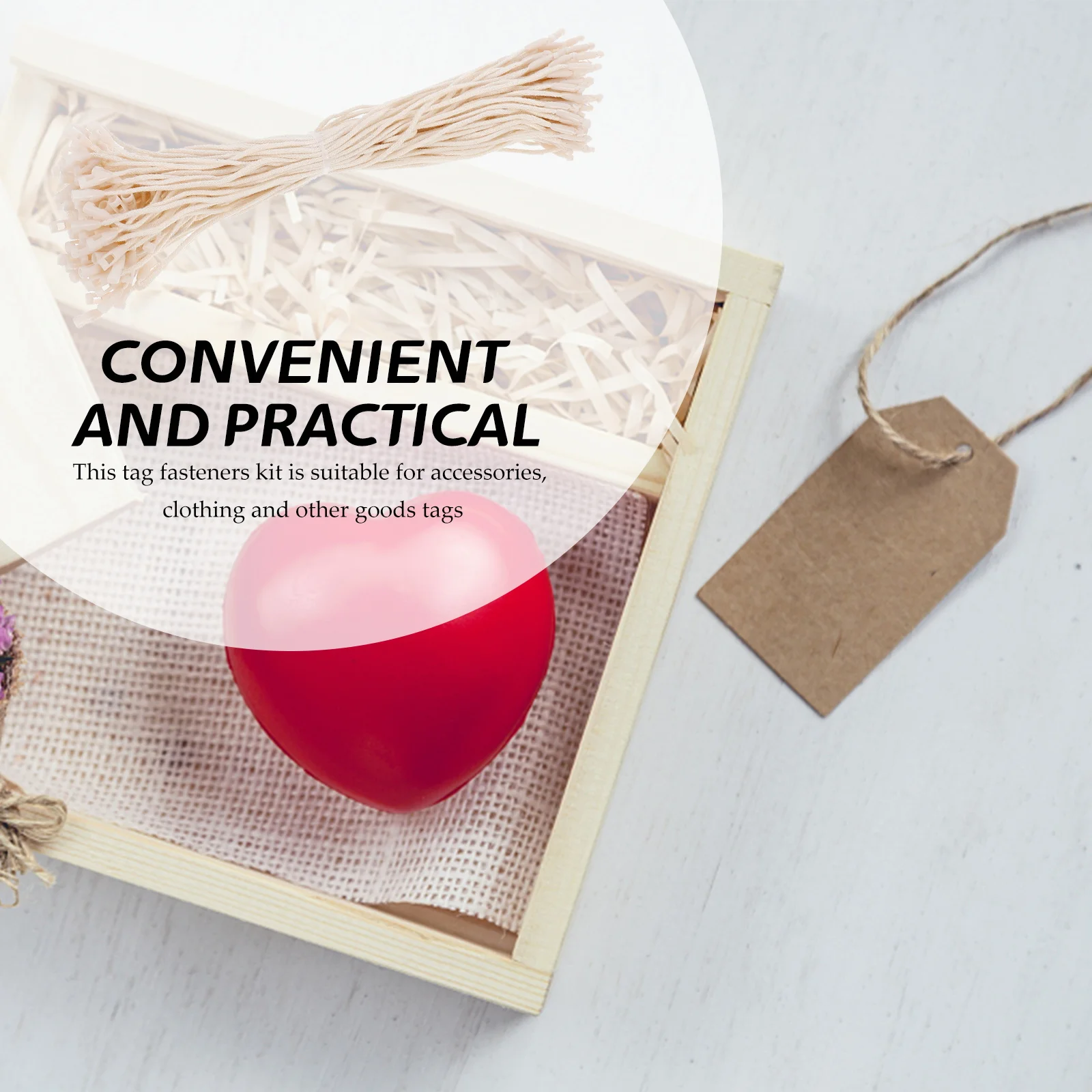 

1000Pcs Cotton Hanging Tag String Fasteners Simple Design No Tools Needed for Clothing Jewelry Price Stickers Security Tags