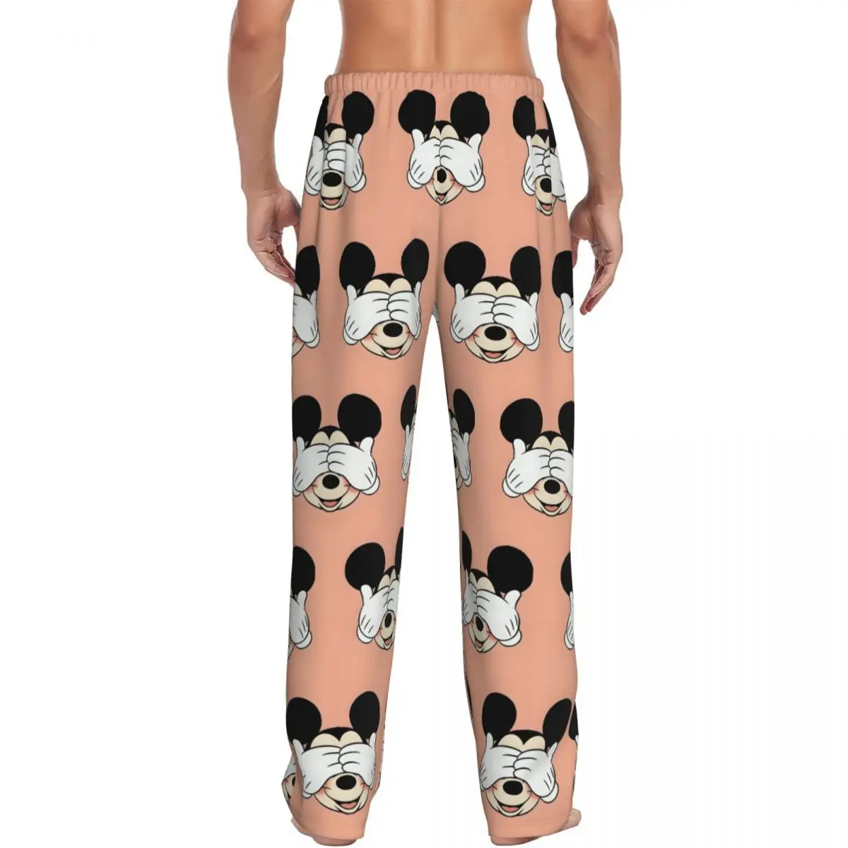 Custom Mickey Mouse Pajama Pants Men Cartoon Character Sleepwear Lounge Sleep Bottoms Stretch with Pockets