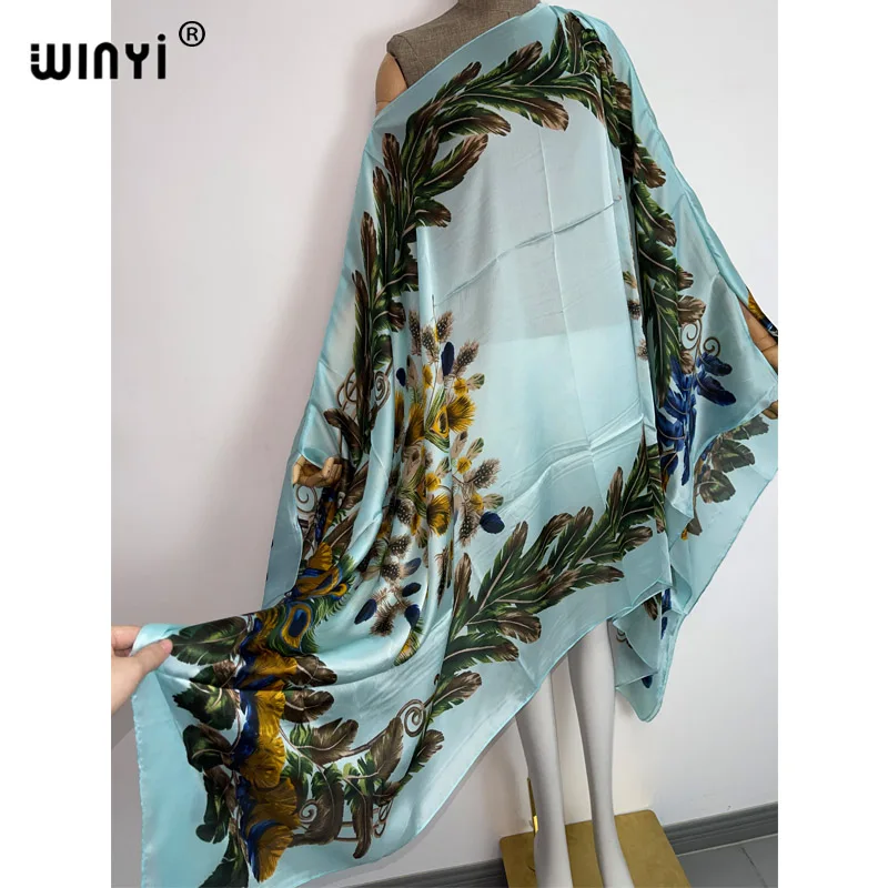 WINYI holiday Fashion Blogger polecam popularne drukowane sukienki Maxi typu Kaftan luźna letnia plaża długa sukienka boho dla pani